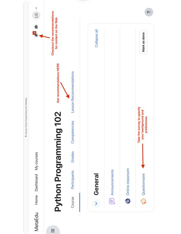 Course Page Screenshot