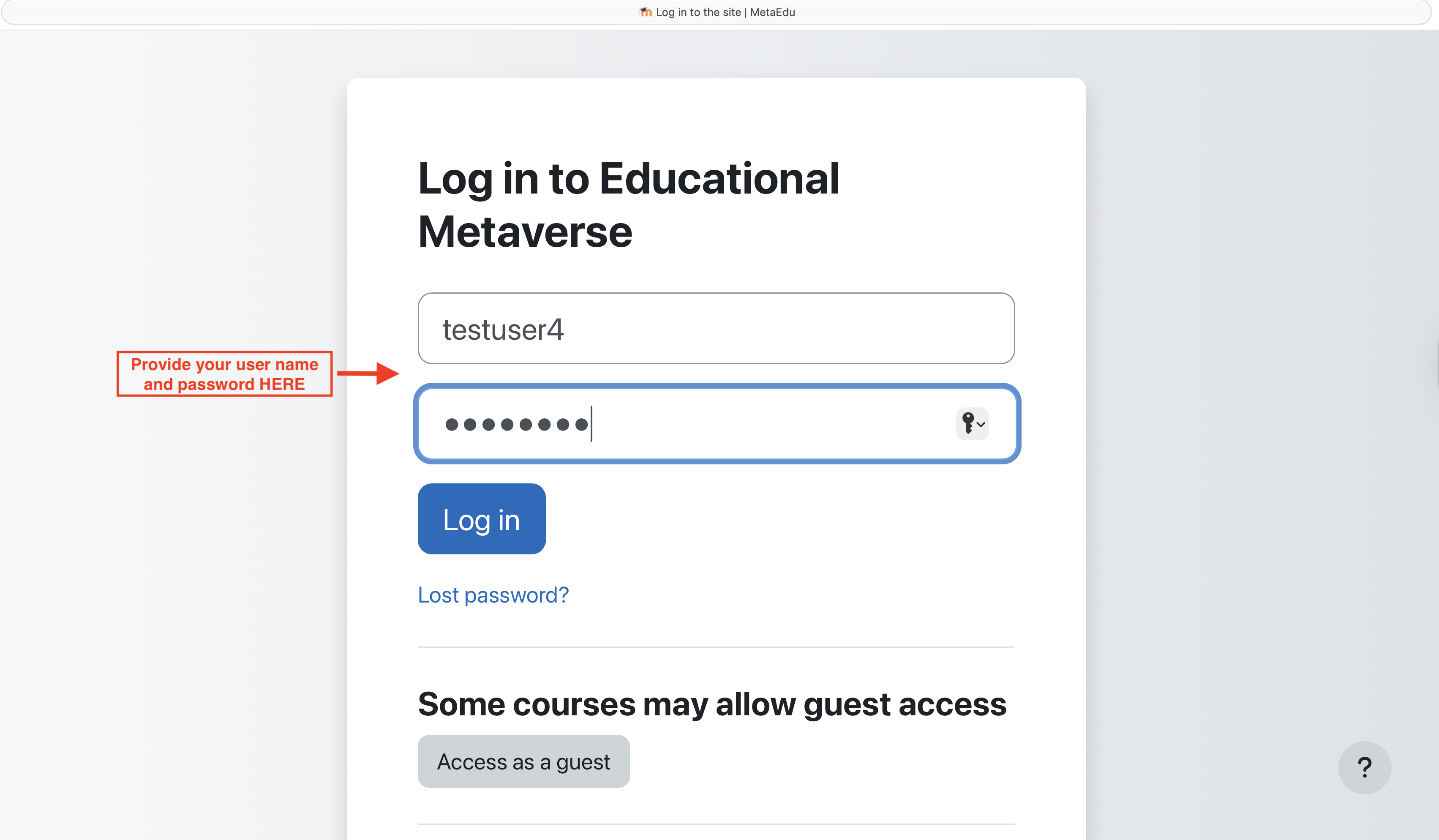 Login Page Screenshot